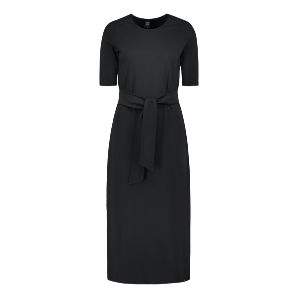 Midi Belted Dress, Black