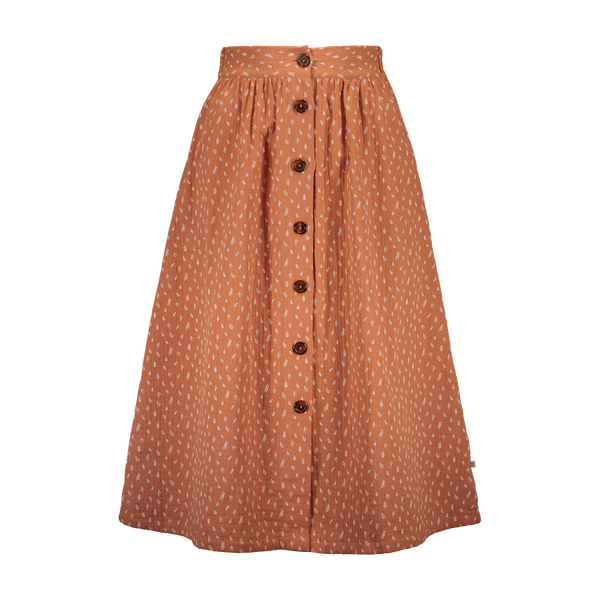 Button Skirt, Vintage Leaf Tawny