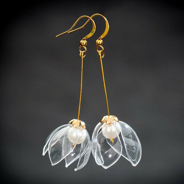 Upcycle with Jing Clear Lily Drop Earrings
