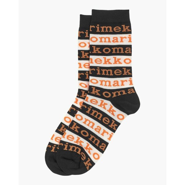 Salla Logo, socks, black/white/orange