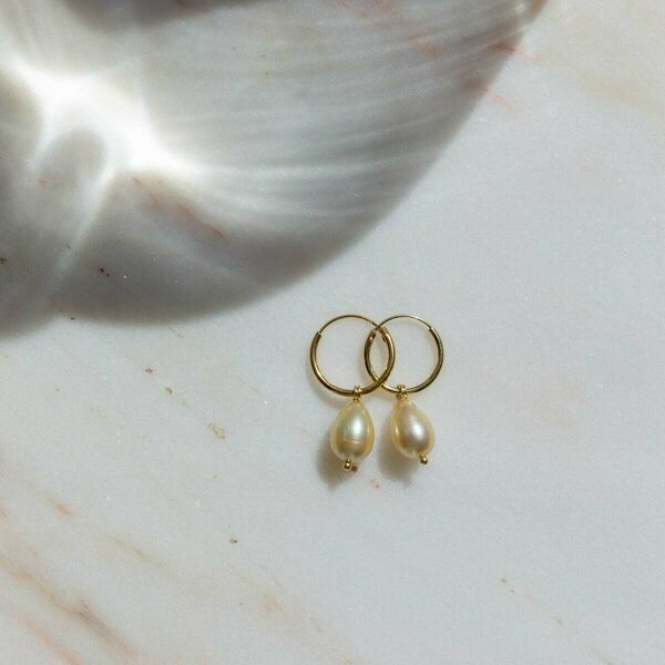 Classic Earrings, Gold Plated Silver