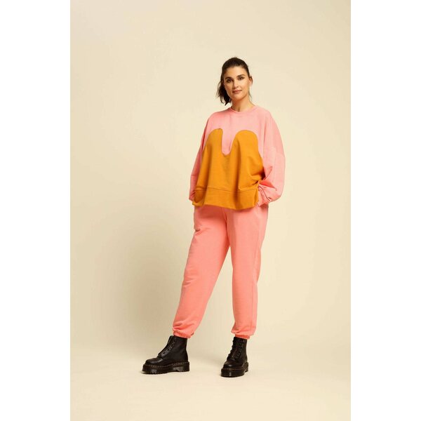 R/H Studio Magic Marvellous Sweater, Coral Pink / Honey Brown