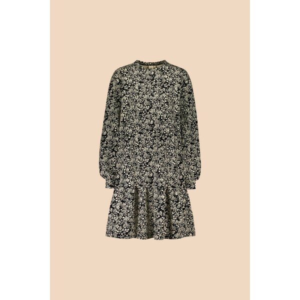 Kaiko Clothing Ruffle Sweatshirt Dress, Night Meadow