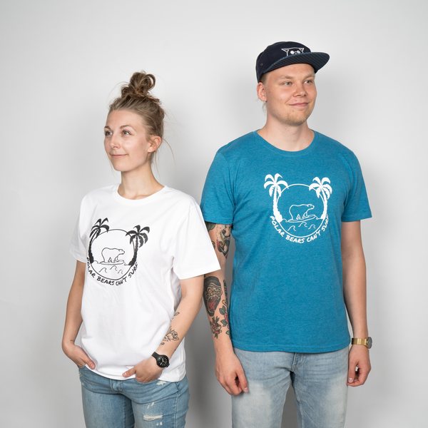 Riva Clothing Polar Bears Can’t Surf T-paita, Valkoinen