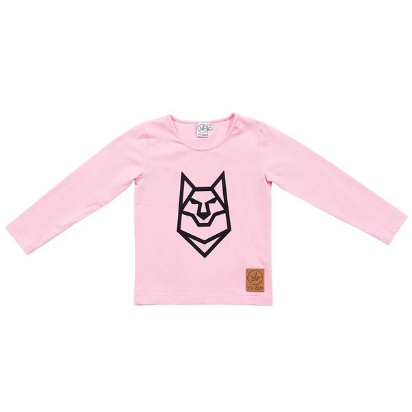 YO ZEN Kids' Wolf Shirt, Candy Pink / Black