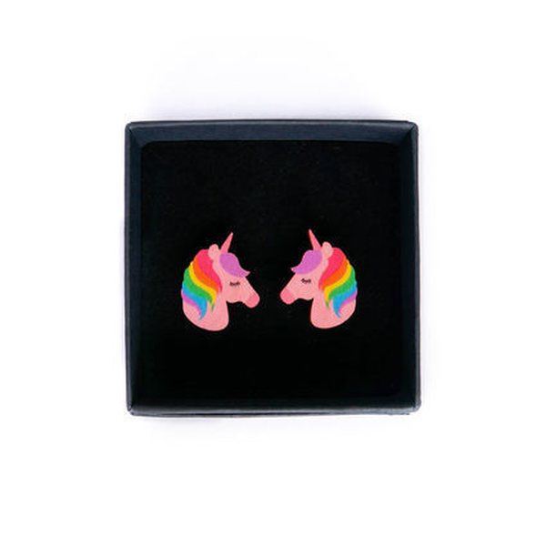 Unicorn Button Earrings