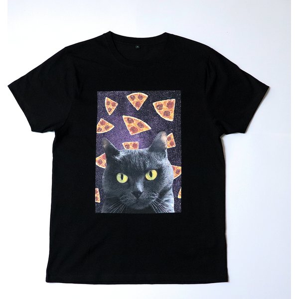 Riva Clothing Cat + Pizza + Space, T-paita