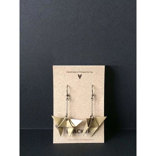 Origami Earrings, Gold