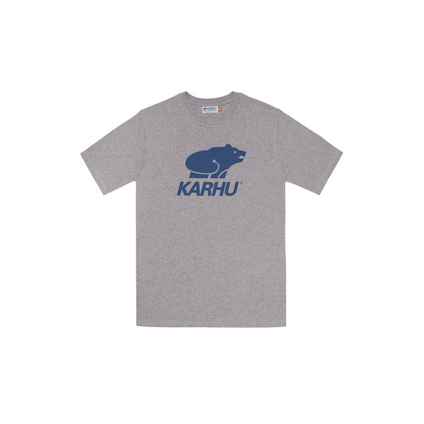 Karhu Basic Logo T-Shirt, Heather Grey / Navy