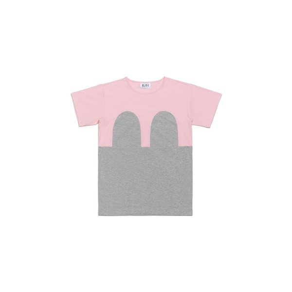 R/H Studio Mickey Loose Tee, Baby Pink / Light Grey