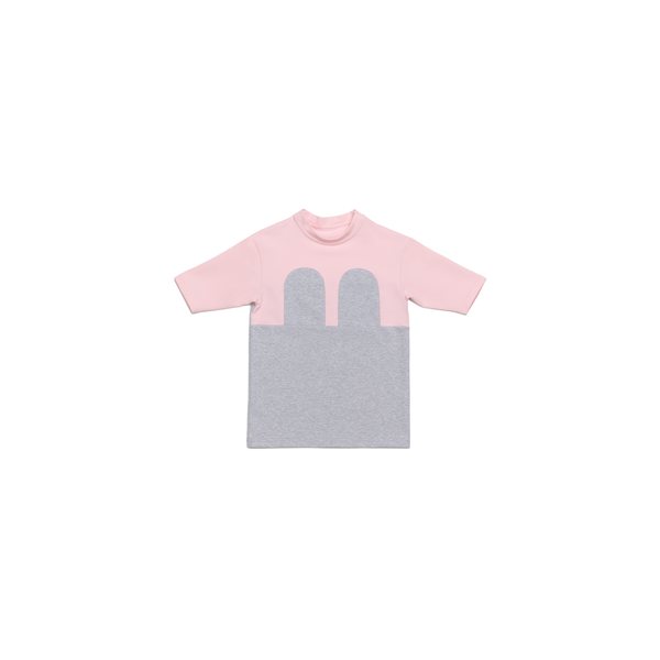 R/H Studio Kid's Mickey Square Dress, Baby Pink / Light Grey